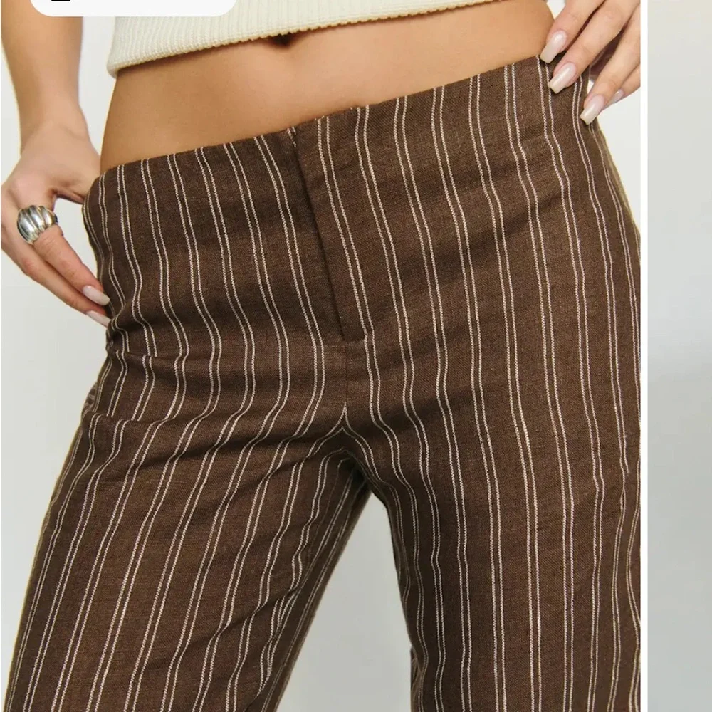 Reformation Vida Linen Low Rise Pant Size 0 - Picture 2 of 9